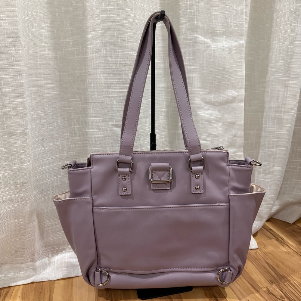 White Elm Gemini Mini Convertible Lavender Color Tote Diaper Bag Laptop Bag READ - Picture 2 of 14